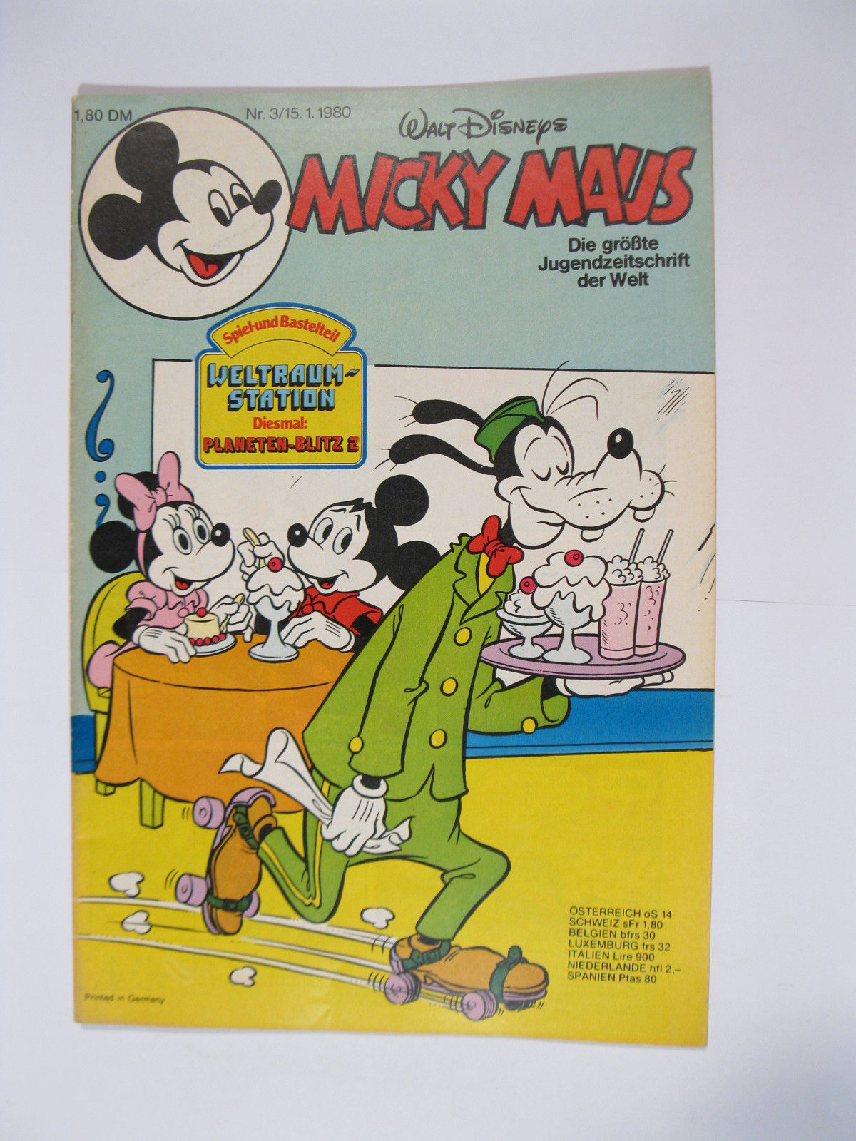 Micky Maus 1980/ 3  Originalheft vom 15.1.80 im Z (1/1-2). 77639