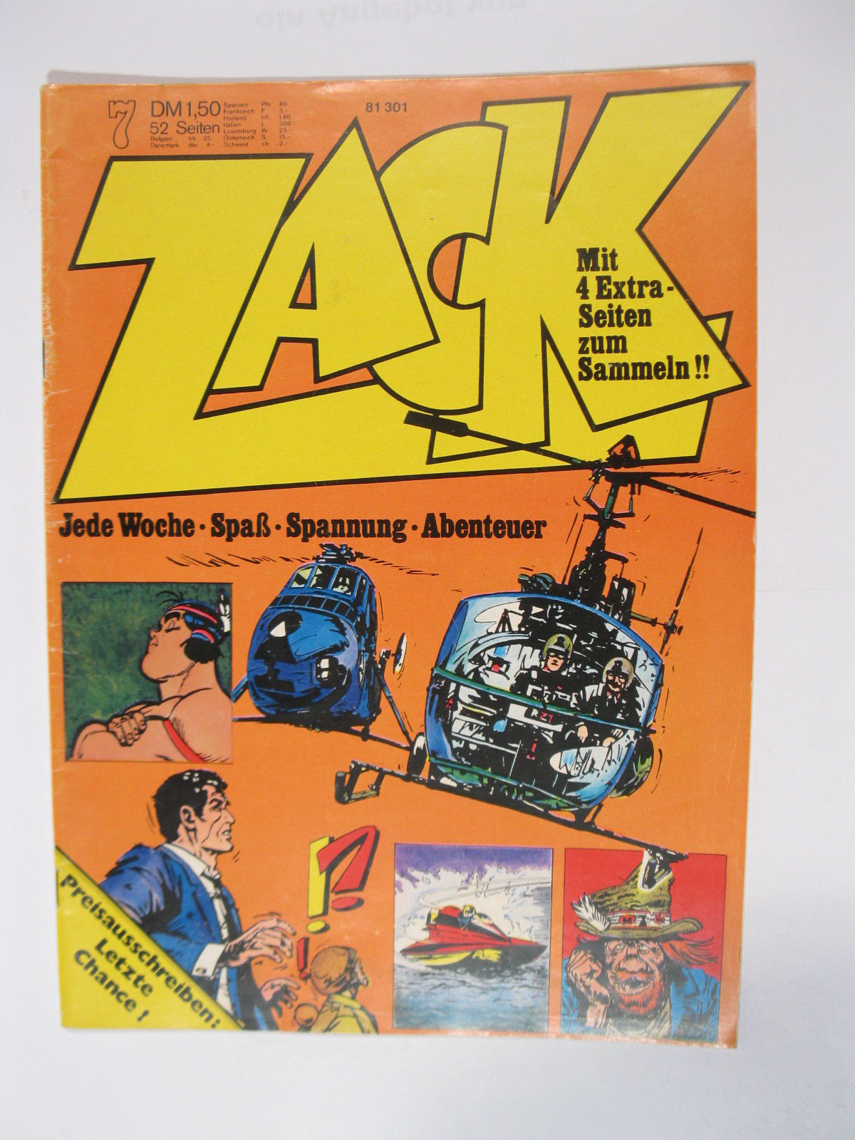 ZACK  Comic Nr. 73/ 7  Koralle Vlg. im Zustand (1-2). 78531