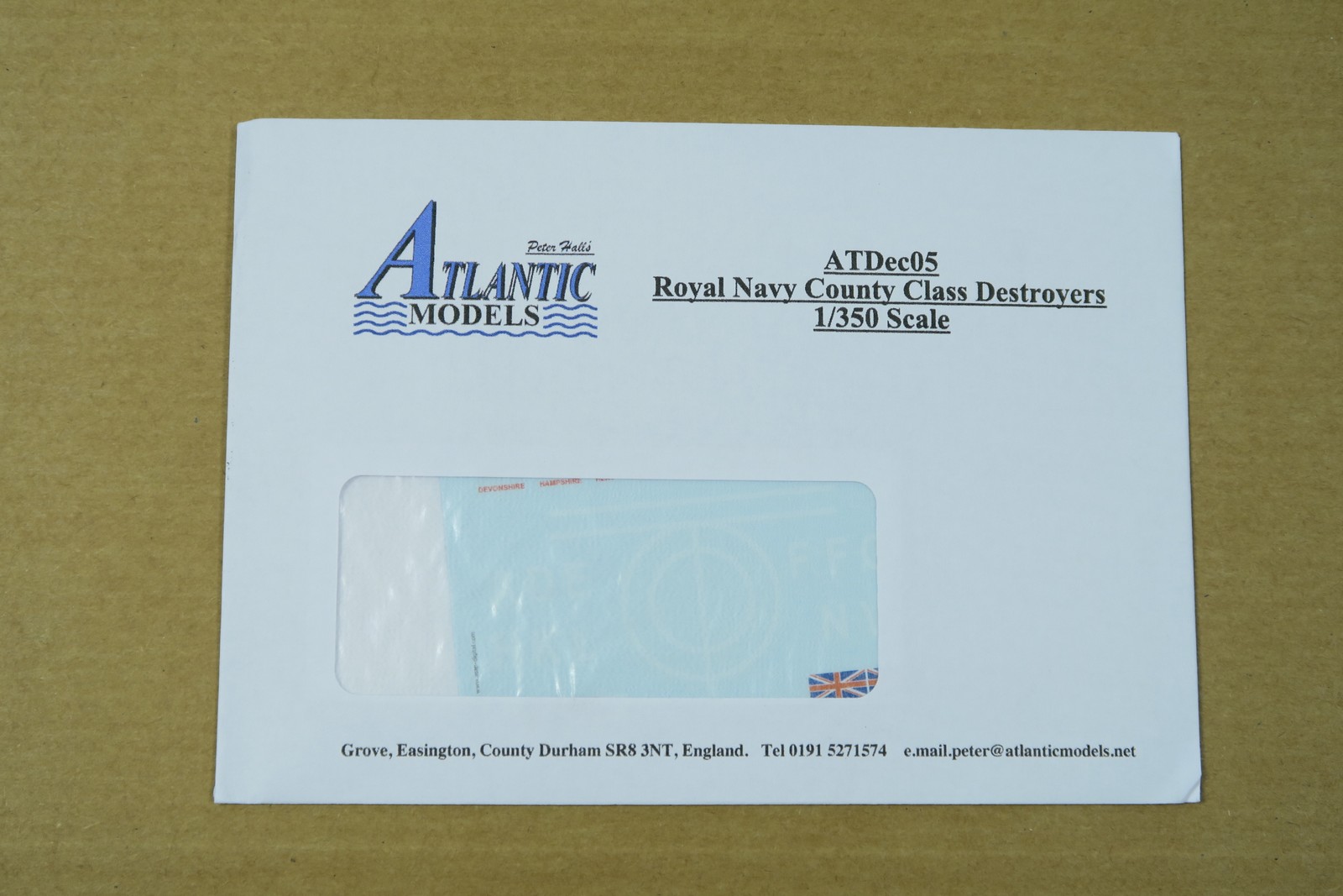 Atlantic Models ATDec05 Decal Set Royal Navy County Destroyers 1/350 z1203