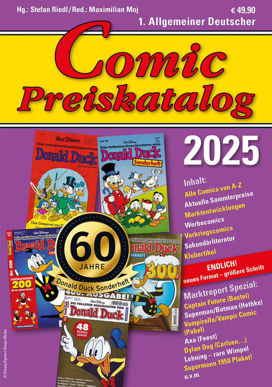 Comic Preiskatalog 2025 Hc Preise für Micky Maus, Sigurd, Nick, Superman - sofort lieferbar!