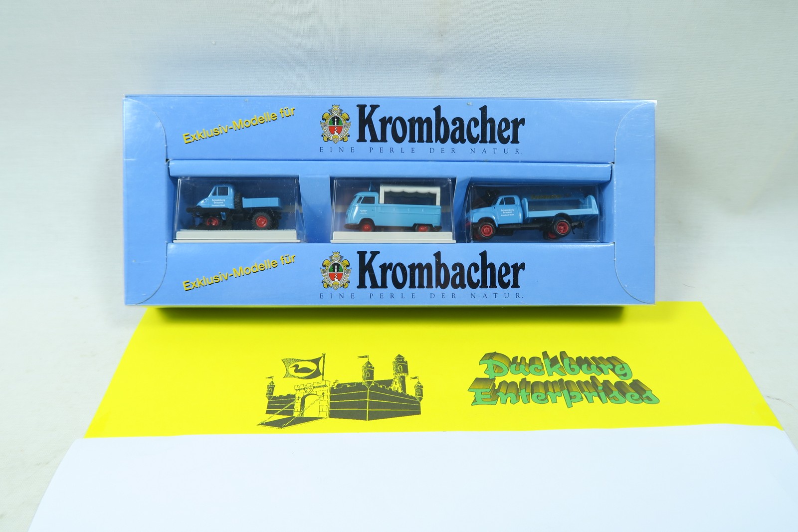 Brekina 2637 Krombacher Opel Blitz / VW Bulli / Unimog Set in OVP 1:87 185317