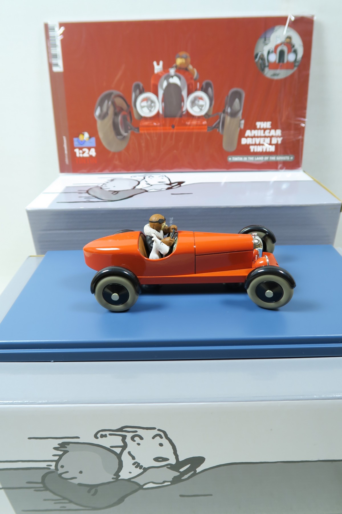 Tim & Struppi Tintin Auto 1/24 roter Rennwagen Amilcar  Moulinsart 29938