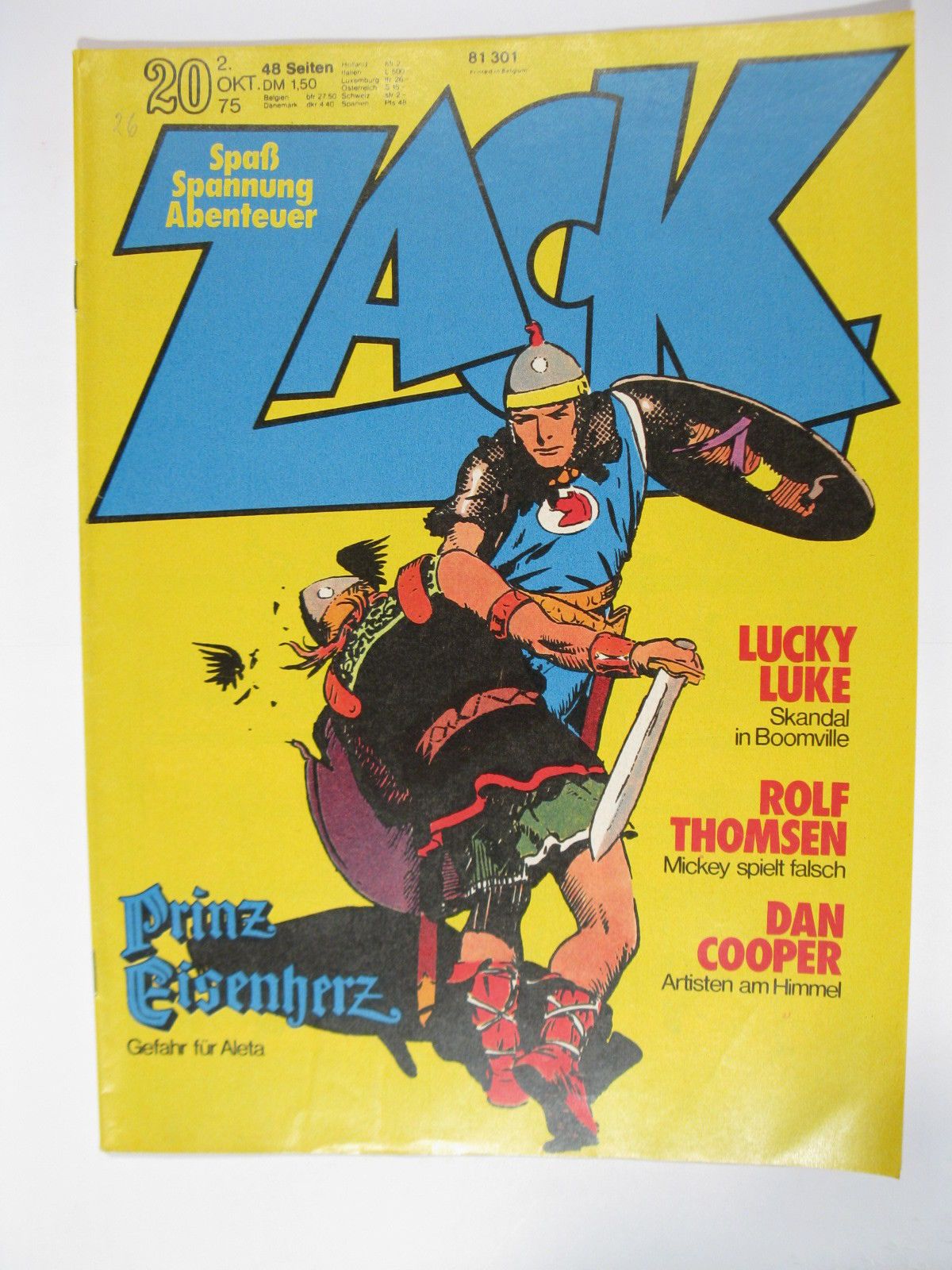 ZACK  Comic Nr. 75/20  Koralle Vlg. im Zustand (1 NZ). 78637