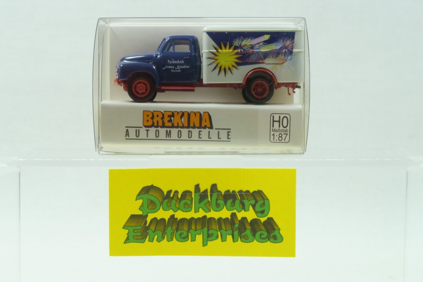 Brekina 1:87 018505 Opel Blitz Koffer Pyrotechnik Raketen blau in OVP 174099