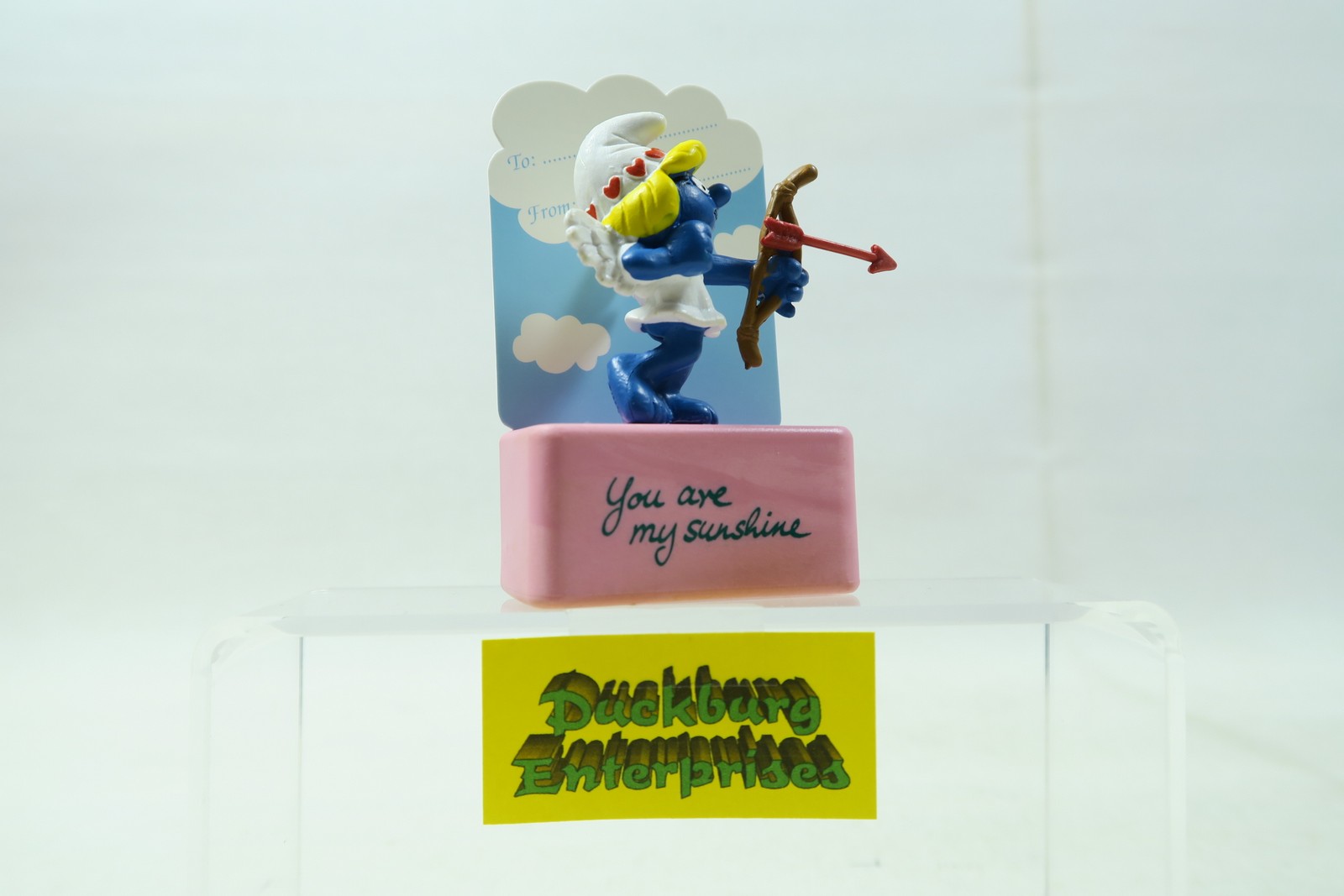 Viereck Spruchsockel  Love Schlumpfine  smurf podest sunshine Schleich 156067