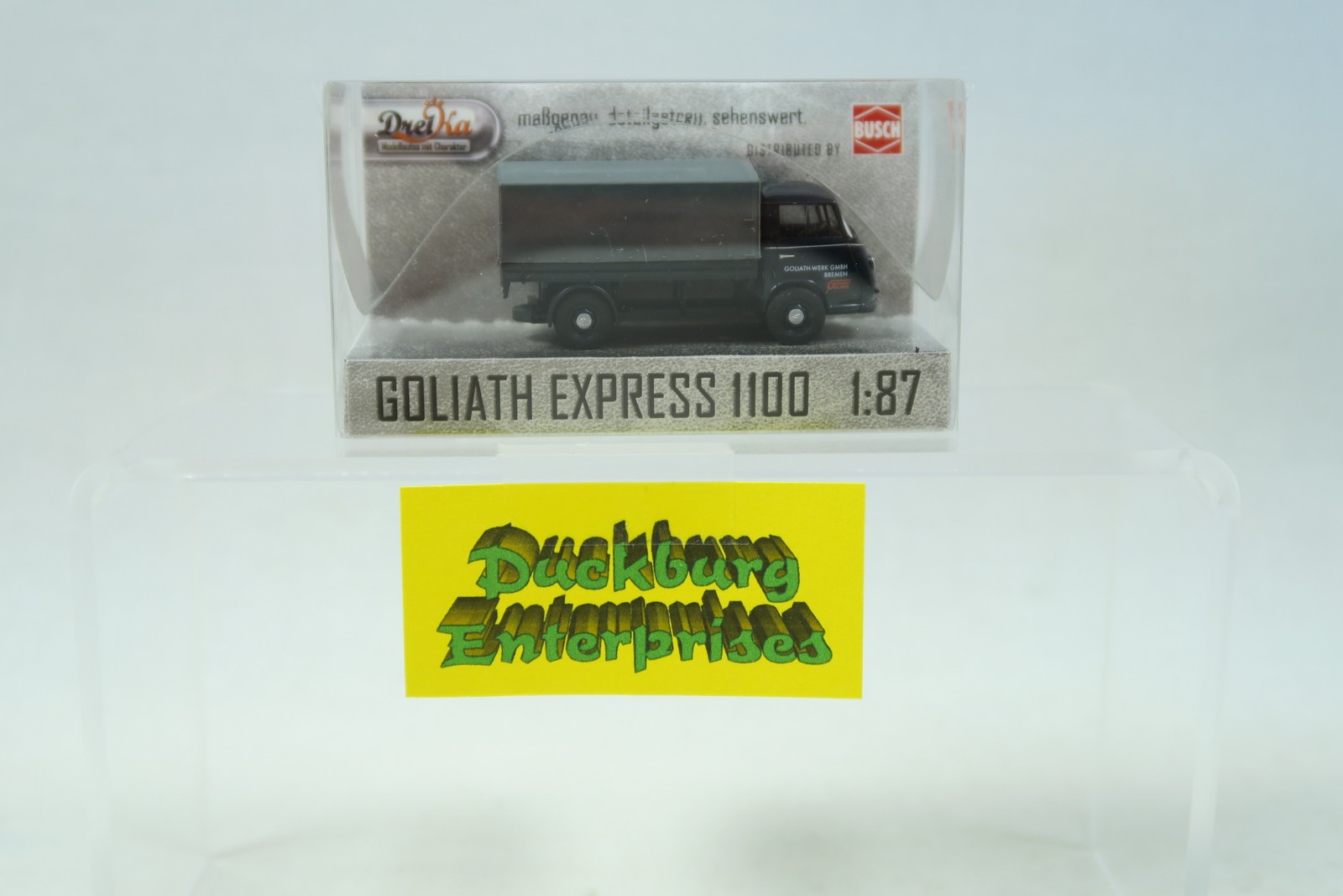 Busch 1:87 PKW 94221 Goliath Express 1100 Pritsche mit Plane Dreika in OVP 169575