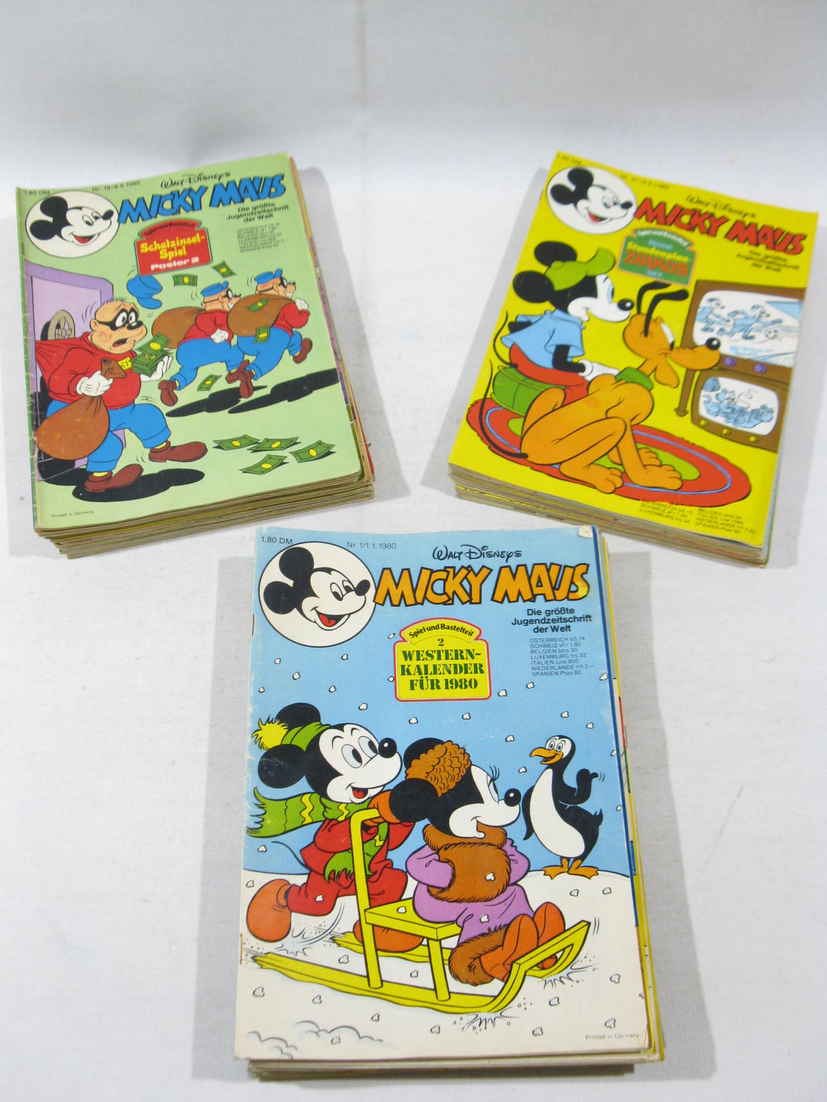 47 Micky Maus Hefte von 1980 , z.T. mit Beilagen   Ehapa Verlag 120383