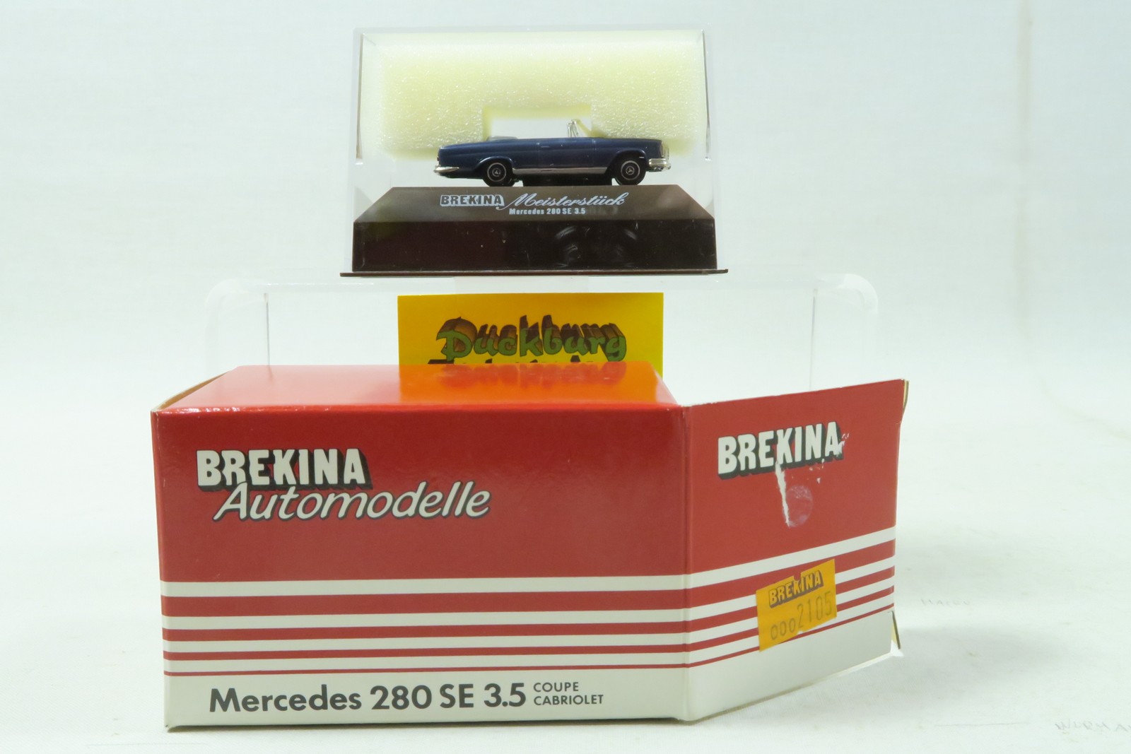 Brekina 1:87 2105 Mercedes 280 SE 3.5 Cabrio Meisterstück blau in OVP 174143