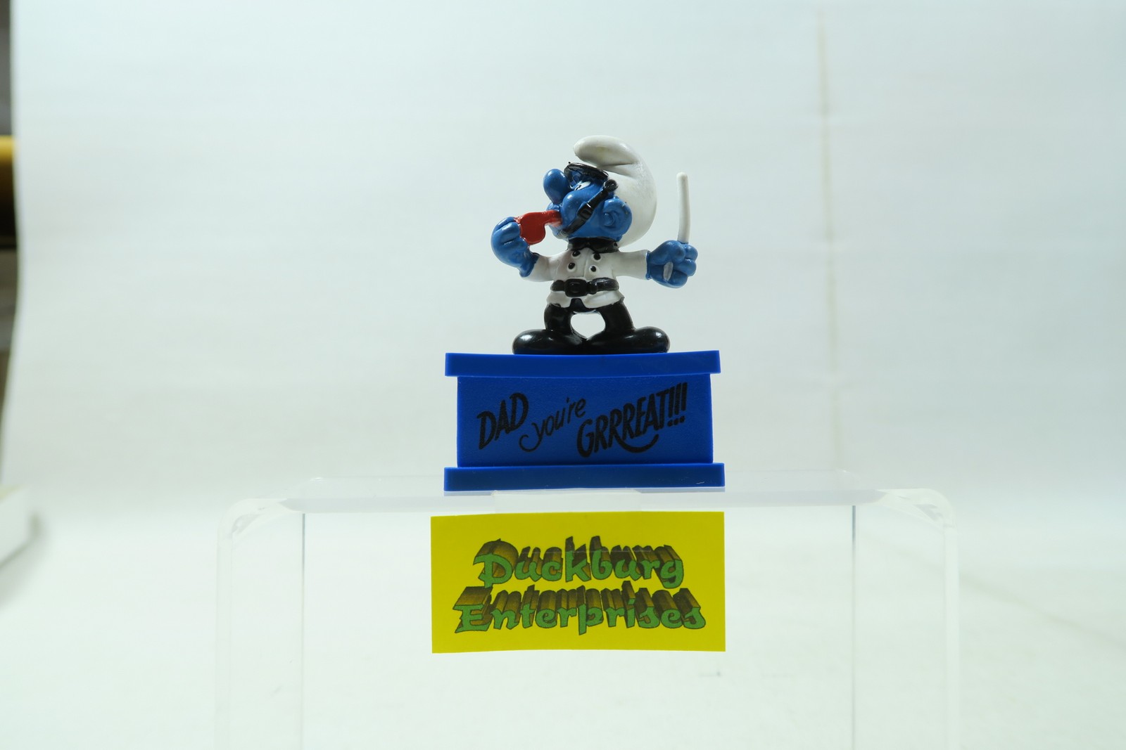 Dreieck Spruchsockel  Polizist Schlumpf  smurf podest Dad great Schleich 156119