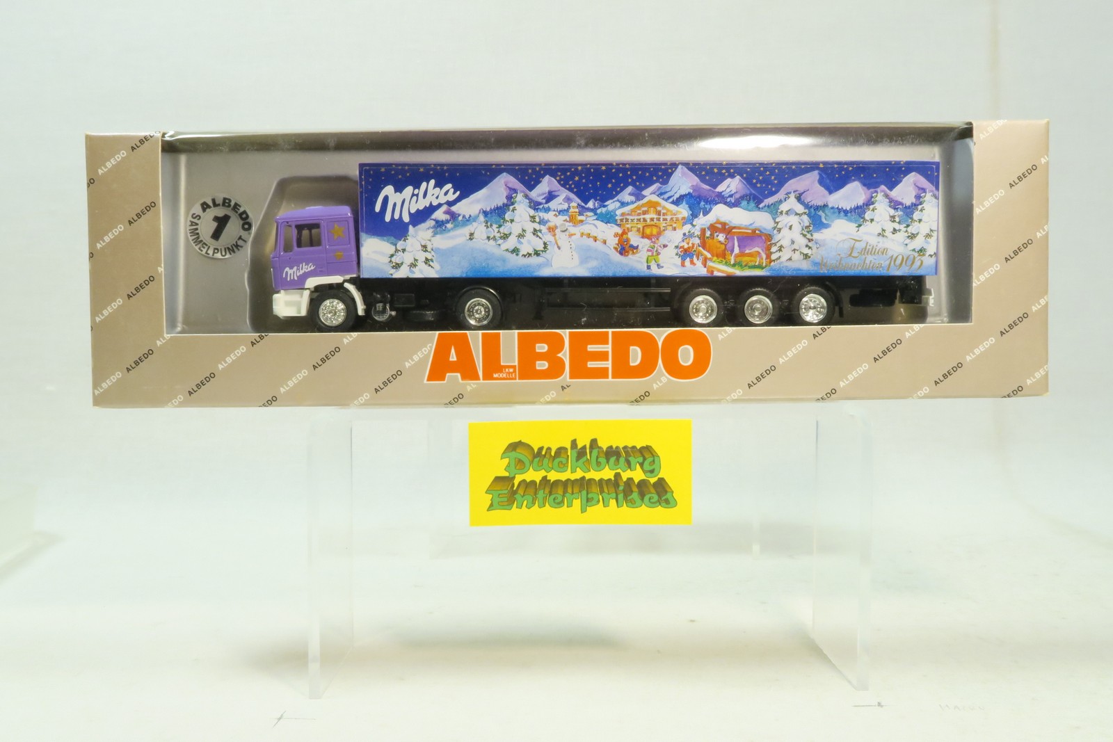 Albedo Herpa 1:87 LKW 800016 MAN Sattelzug Milka Weihnachten 1993  OVP 184999