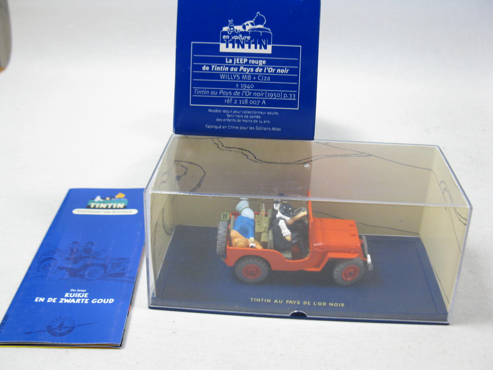 Tintin Tim Modellauto Nr.  7 Willys Jeep aus Reich d.Schw. Goldes ma285