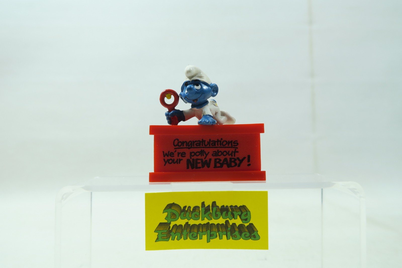 Dreieck Spruchsockel  Baby Schlumpf  smurf podest potty rot Schleich 156113