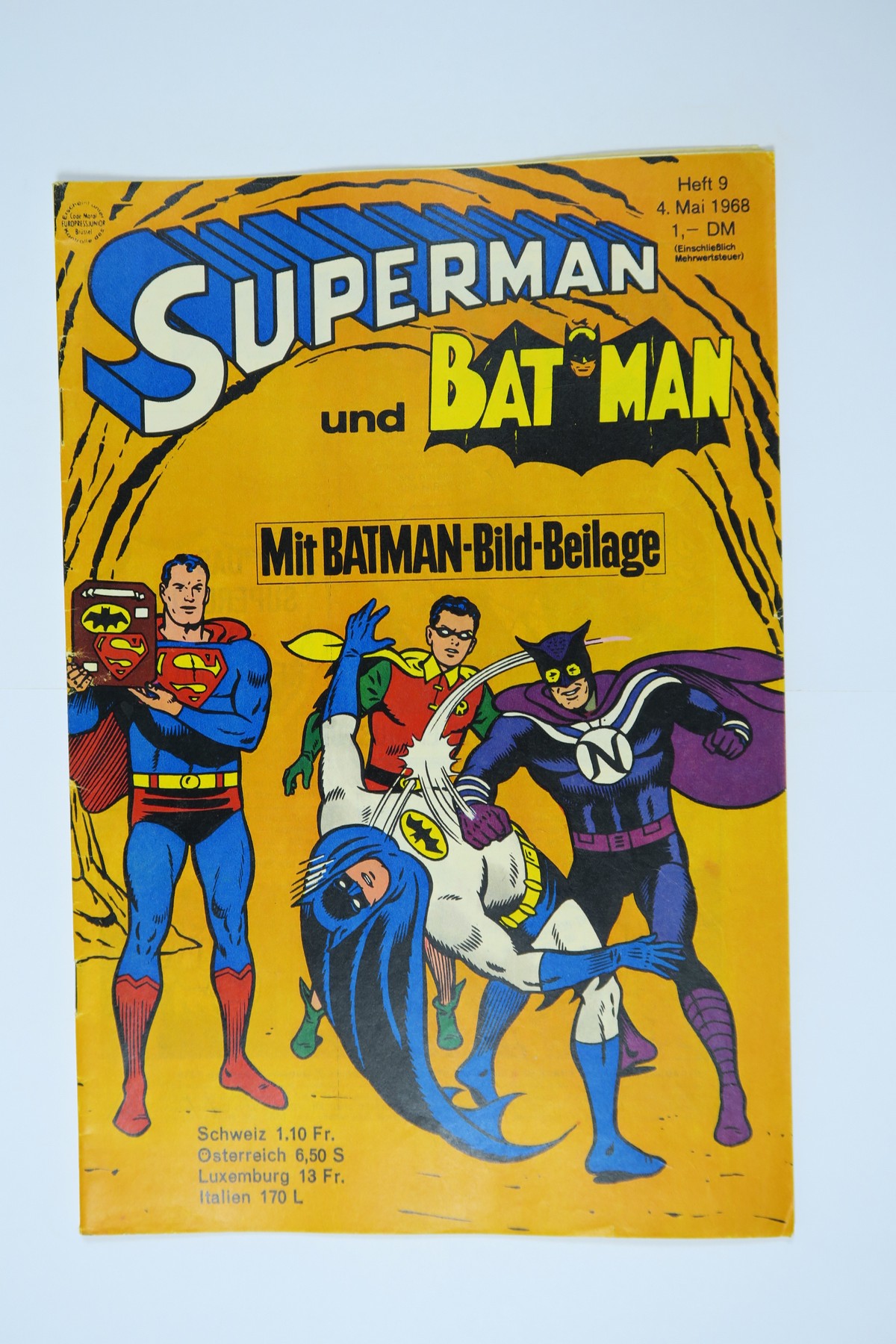 Superman Comic 1968/ 9 mit BEILAGE Ehapa im Z (1-2). 143765