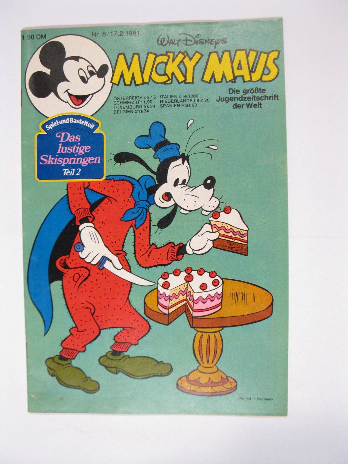 Micky Maus 1981/ 8  Originalheft vom 17.2.81 im Z (1-2). 77753