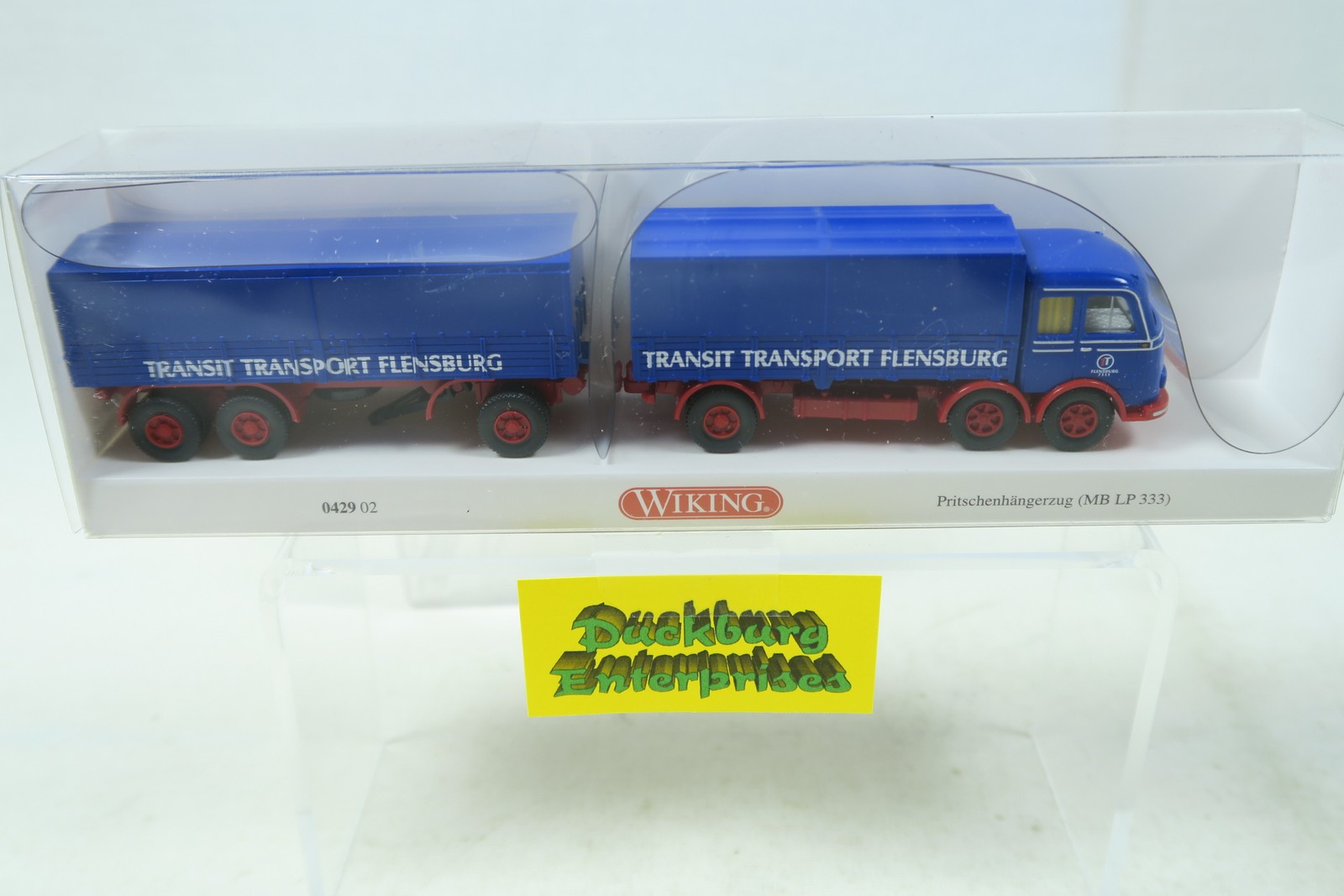 Wiking 042902 MB LP 333 Pritschenhängerzug Transit Flensburg in OVP 1:87 163987