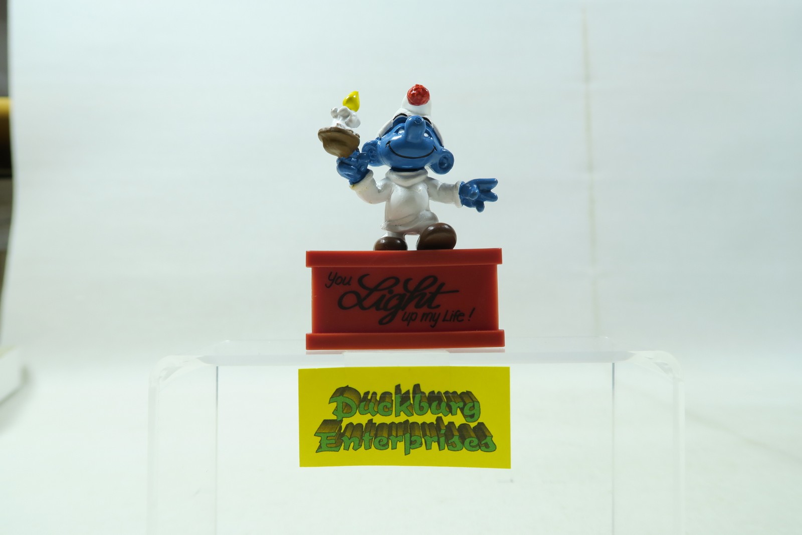 Dreieck Spruchsockel  Kerzen Schlumpf  smurf podest light up Schleich 156137