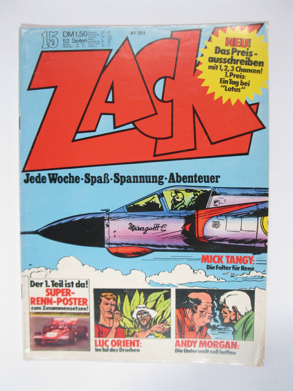 ZACK  Comic Nr. 73/15  Koralle Vlg. im Zustand (1-2). 78541