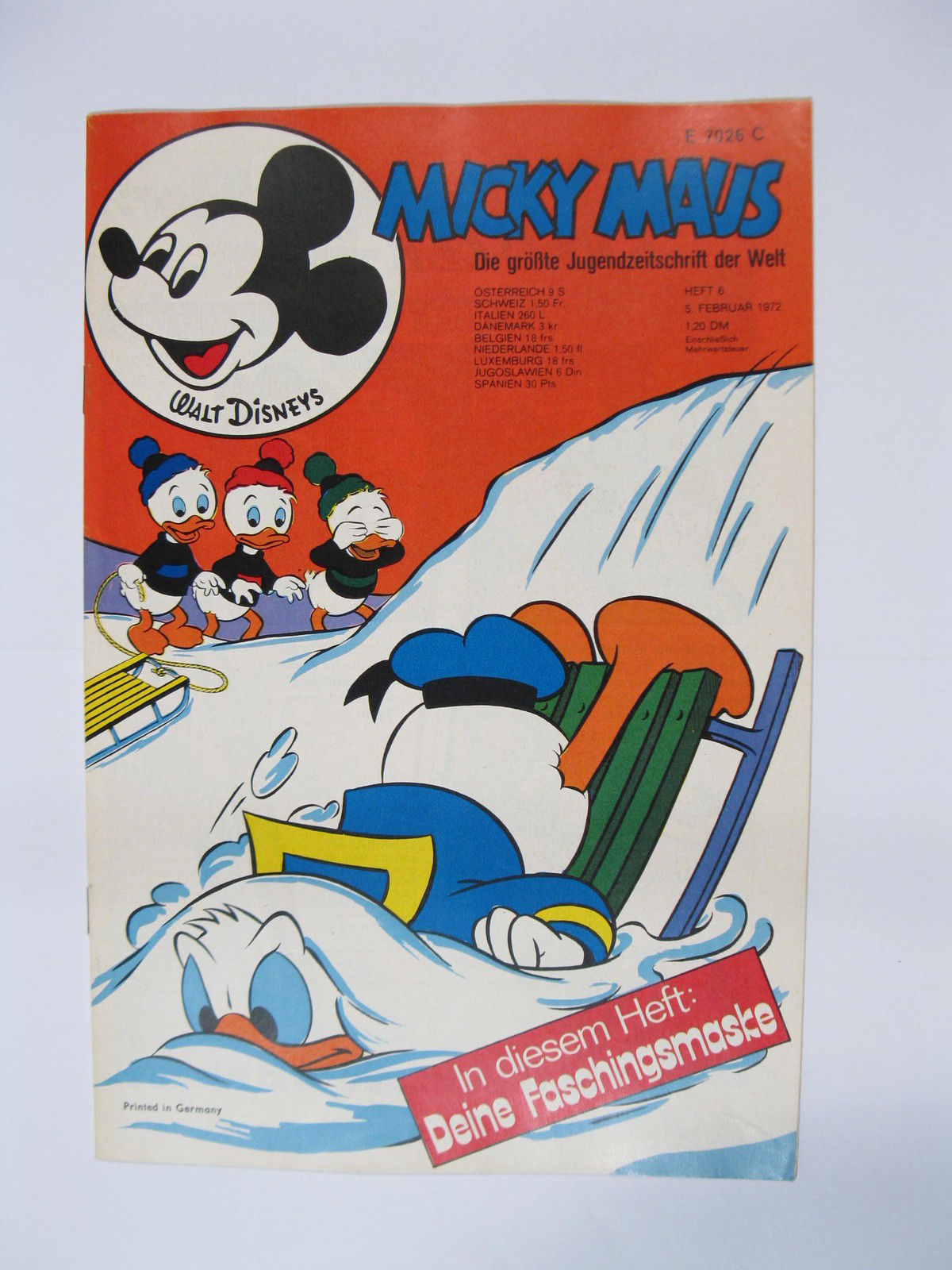 Micky Maus 1972/ 6  Originalheft vom 5.2.72  in Z (1 oS) 54182