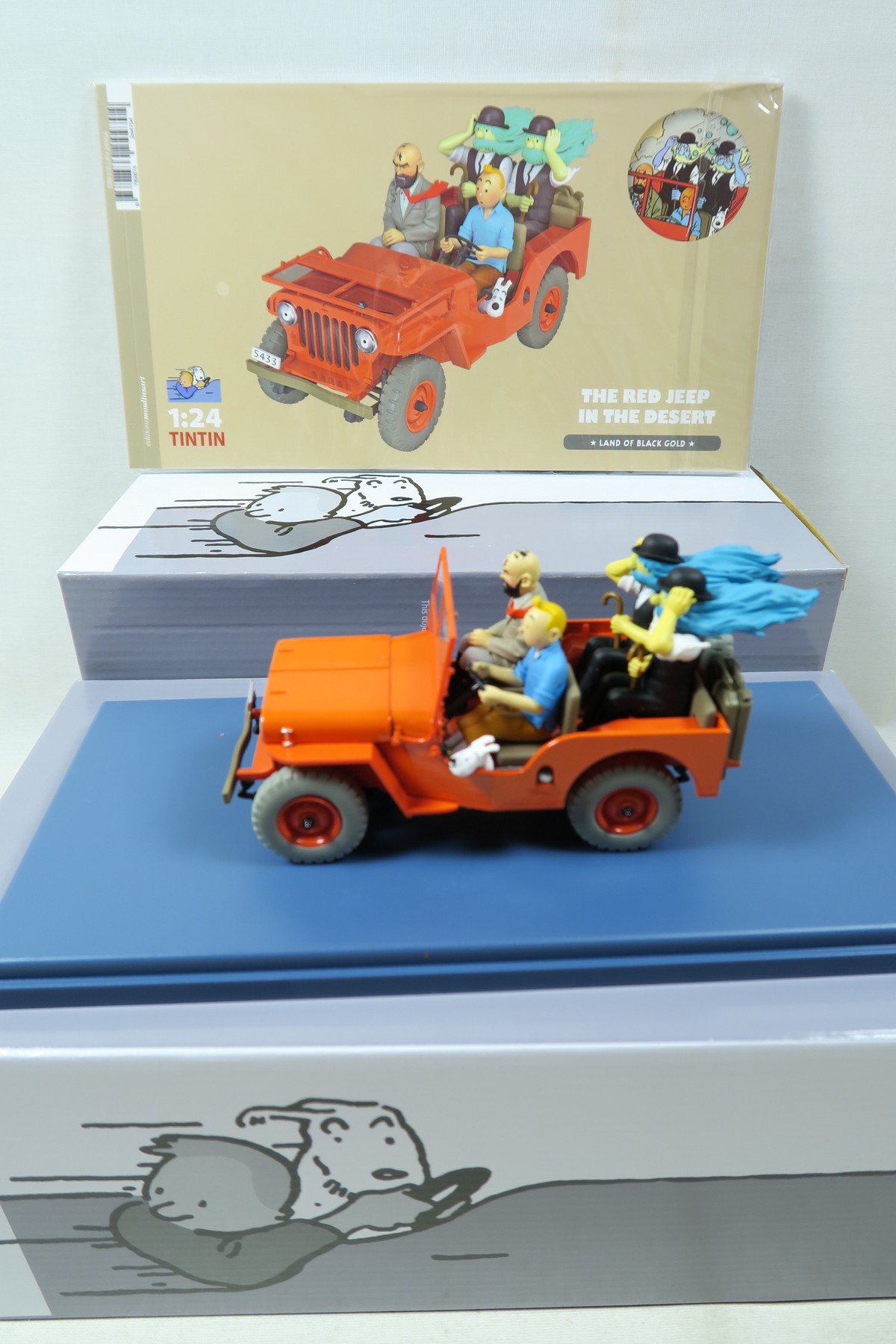 Tim & Struppi Tintin Auto 1/24 Red Willys Jeep  Moulinsart 29947