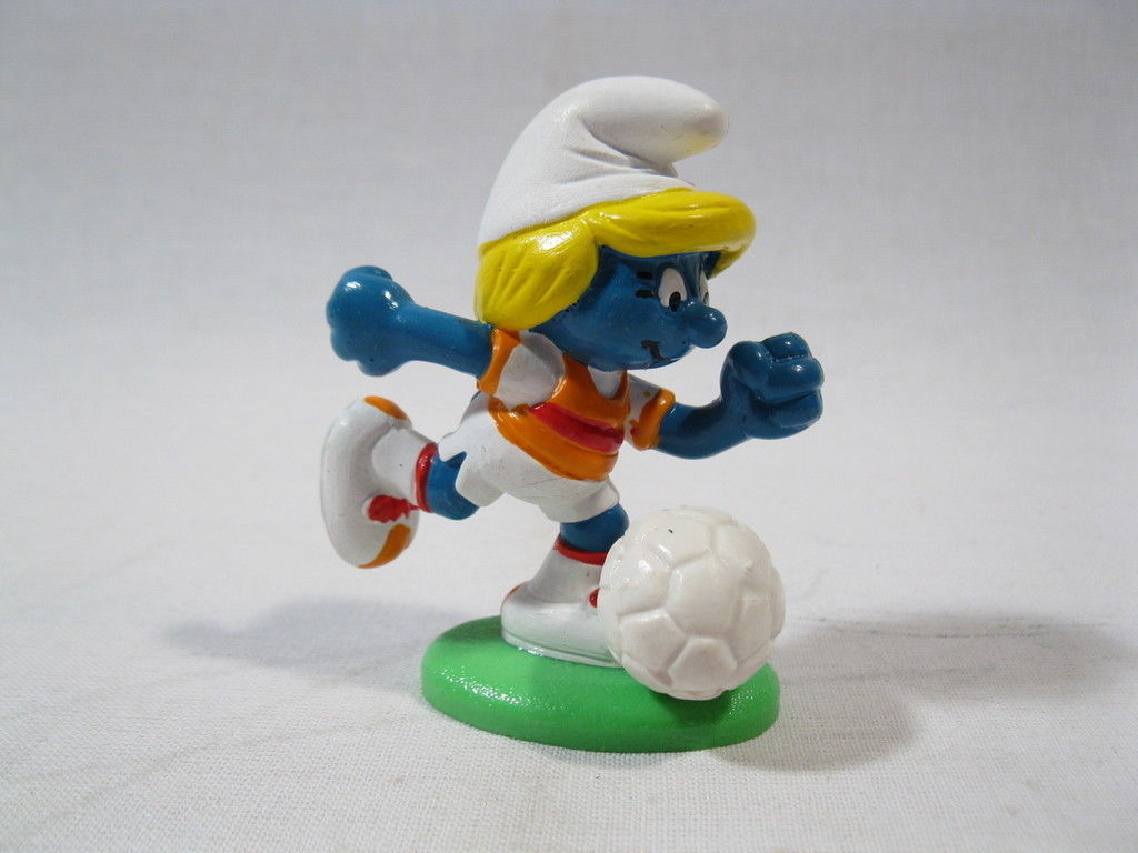 Werbe Schlumpf SILAN Fußball Fine Schleich smurf smurfs schtroumpf puffi 73091