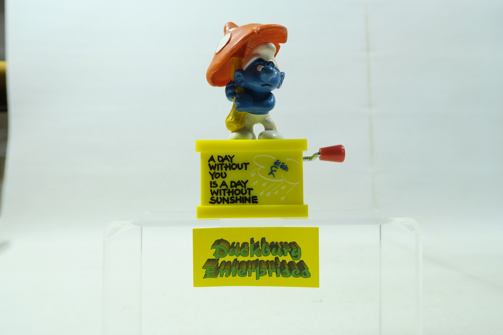 Spieluhr  Schirm Schlumpf  smurf musicbox  SCHLEICH schtroumpf 156141