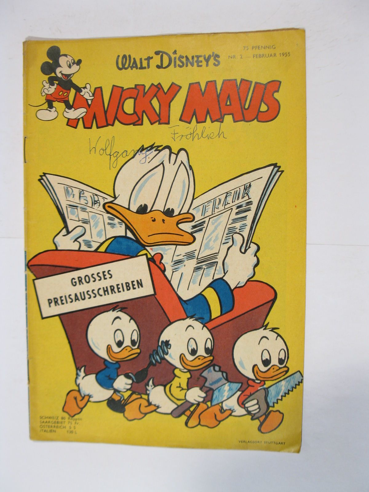 Micky Maus 1955/ 2 vom Februar 1955  Ehapa im Zustand (2 NZ). 95249