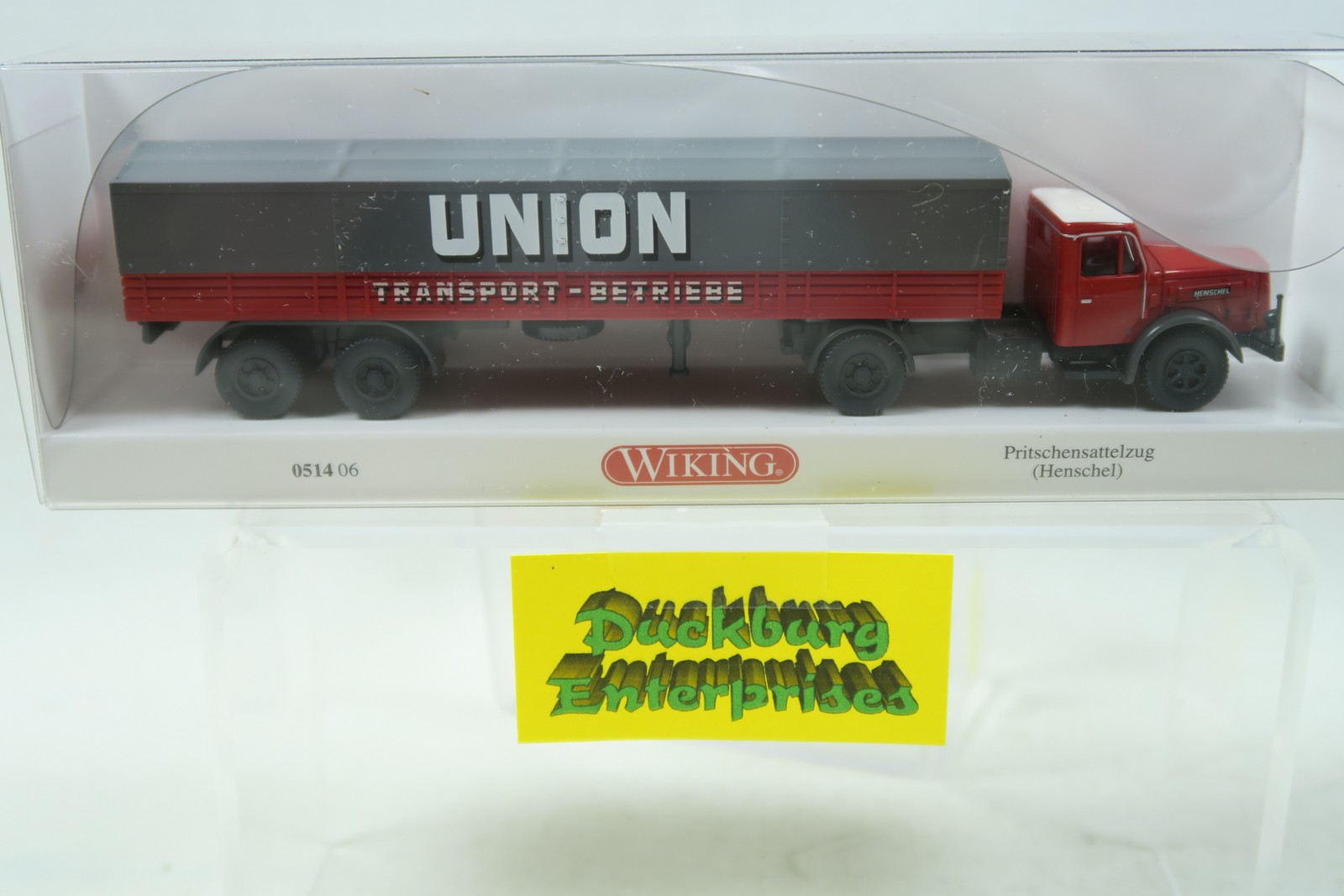 Wiking 051406 Henschel Pritschensattelzug Union Transport in OVP 1:87 164377