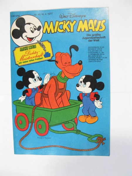 Micky Maus 1977/16 Originalheft vom 16.4.77 in Z (1 oS) 54447