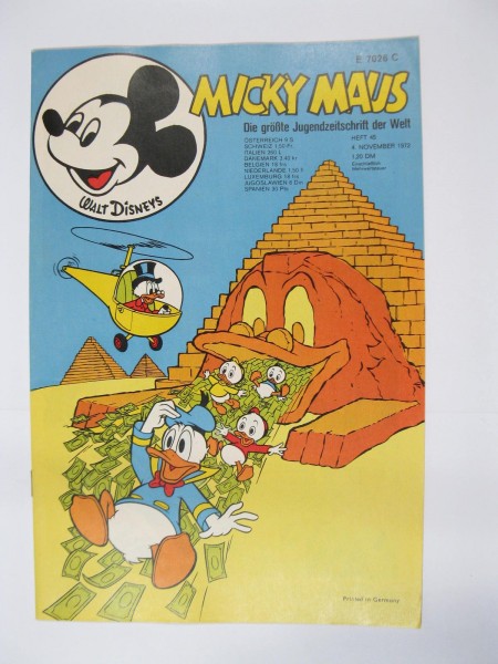 Micky Maus 1972/45 Originalheft vom 4.11.72 in Z (1 oS) 54221