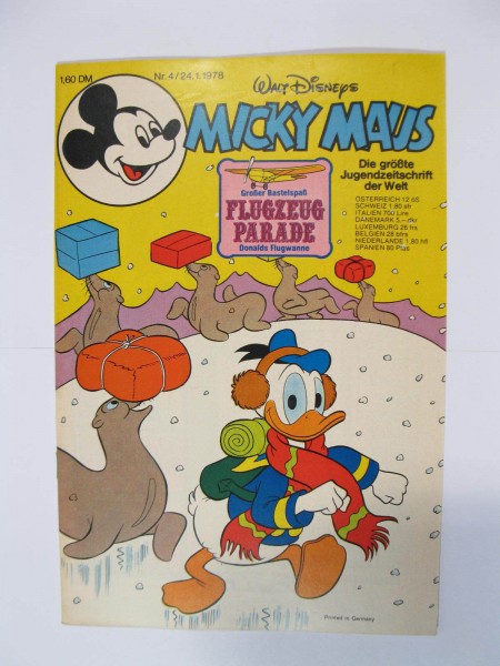 Micky Maus 1978/ 4 Originalheft vom 24.1.78 in Z (1 oS) 54488