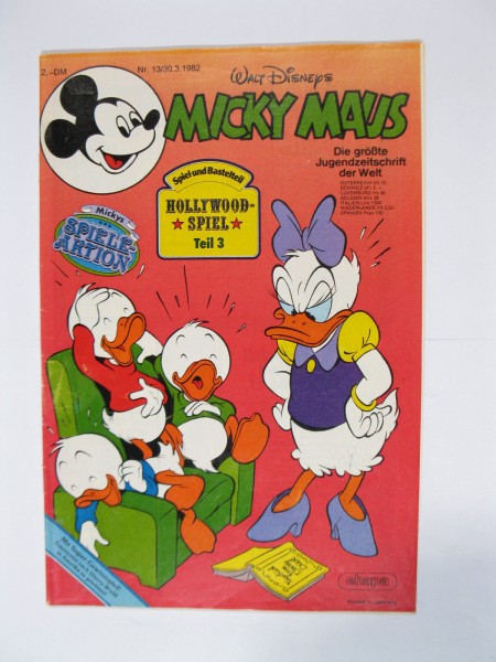Micky Maus 1982/13 Originalheft vom 30.3.82 im Z (2). 77859