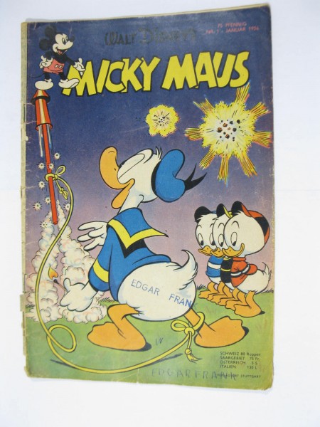 Micky Maus 1954/ 1 vom Januar 1954 Ehapa im Zustand (3 St). 119053