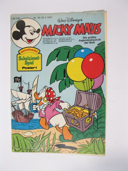 Micky Maus 1980/18 Originalheft vom 29.4.80 im Z (2). 77673