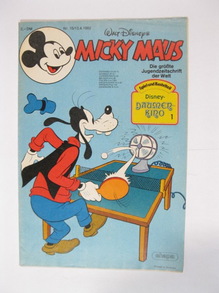 Micky Maus 1982/15 Originalheft vom 13.4.82 im Z (1-2). 77863