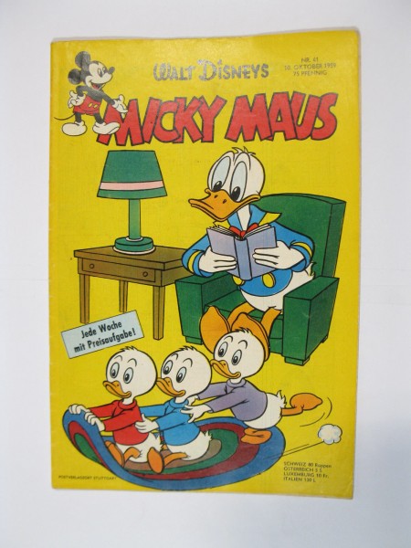 Micky Maus 1959/41 Originalheft vom 10.10. 59 in Z (1-2) 57526