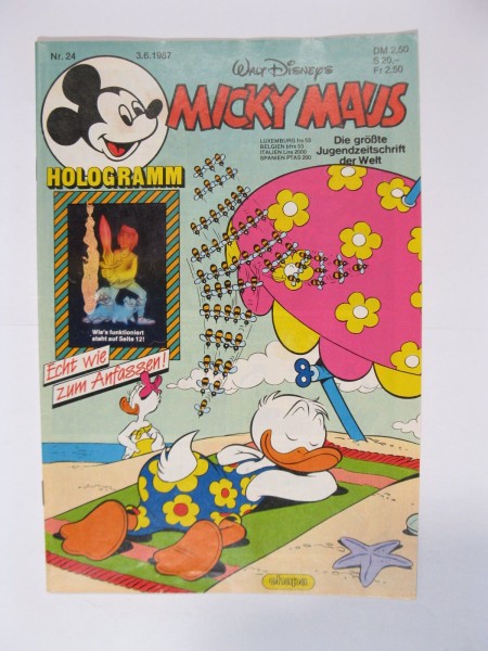Micky Maus 1987/24 Originalheft vom 3.6.87 im Z (1-2). 78321