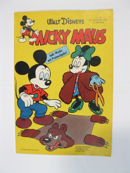Micky Maus 1959/48 Originalheft vom 28.11. 59 in Z (1/1-2 oS) 57540