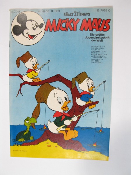 Micky Maus 1974/46 Originalheft vom 16.11.74 im Z (0-1). 75885