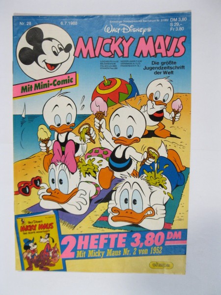 Micky Maus 1988/28 Originalheft vom 6.7.88 im Z (1). 78403