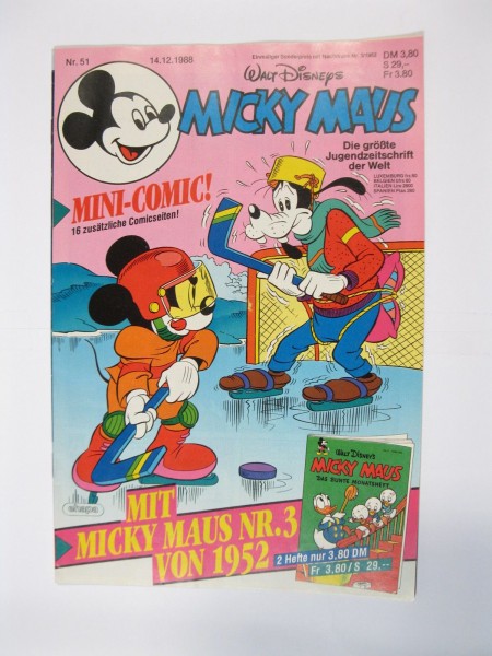 Micky Maus 1988/51 Originalheft vom 14.12.88 in Z (1-2) 55054