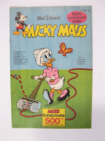 Micky Maus 1969/20 Originalheft vom 17.5. 69 in Z (1 oS /+KS) 57899