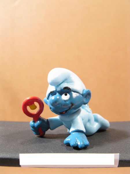 Baby Schlumpf blau + Rassel Variante 185c Schleich # 20203 smurf puffi schtroumpf 27675