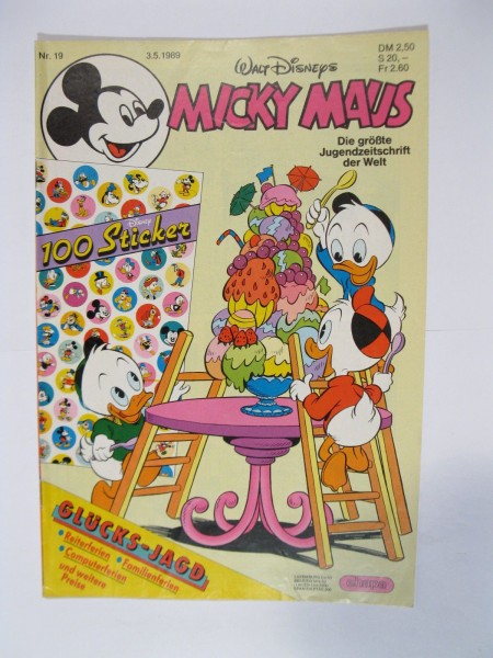 Micky Maus 1989/19 Originalheft vom 3.5.89 im Z (1-2). 78469