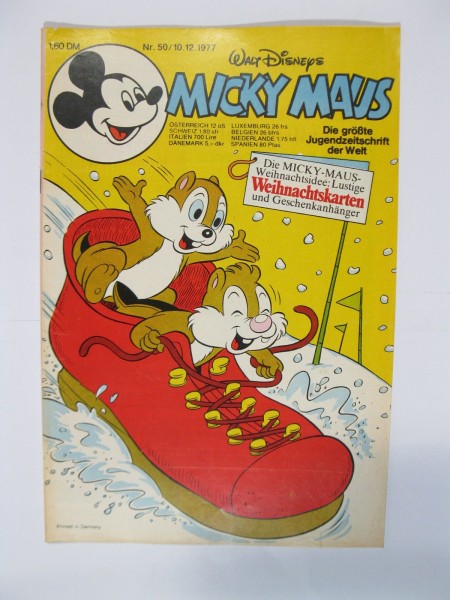 Micky Maus 1977/50 Originalheft vom 10.12.77 in Z (1-2 /+Beilage) 58694