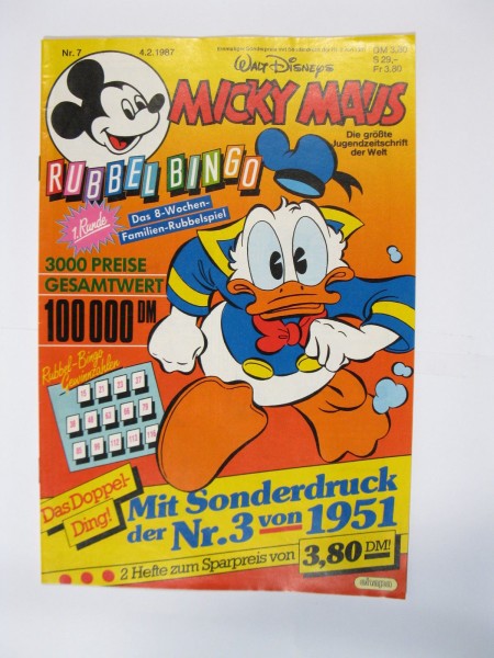 Micky Maus 1987/ 7 Originalheft vom 4.2.87 in Z (1) 54962