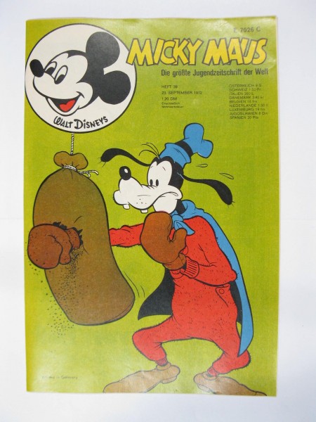 Micky Maus 1972/39 Originalheft vom 23.9.72 in Z (0-1 oS) 54215