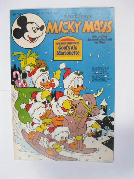 Micky Maus 1977/52 Originalheft vom 24.12.77 in Z (1 oS) 54483