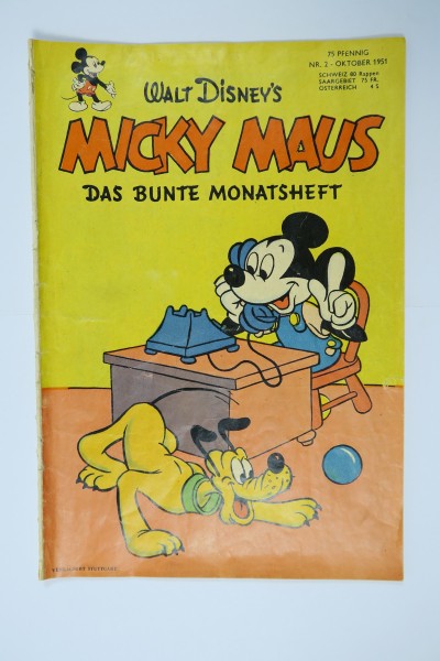 Micky Maus 1951/ 2 vom Oktober 1951 Ehapa im Zustand (4b). 142837