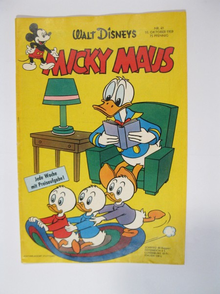 Micky Maus 1959/41 Originalheft vom 10.10.59 im Z (1-2). 75667