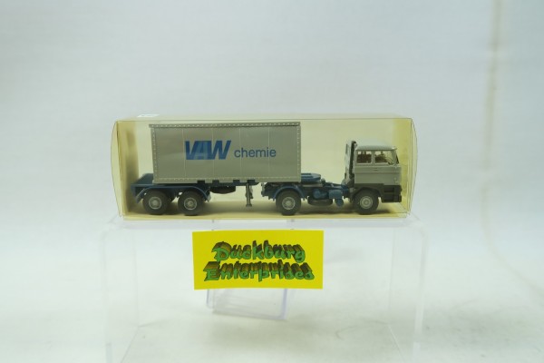 Wiking 1:87 LKW 20526 MB Stahl Container Sattelzug VAW Chemie in OVP 168321